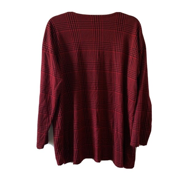 J. Jill Sz Large Multicolor Houndstooth Simply Supima Cotton Crew Neck Tunic Top - Picture 3 of 5